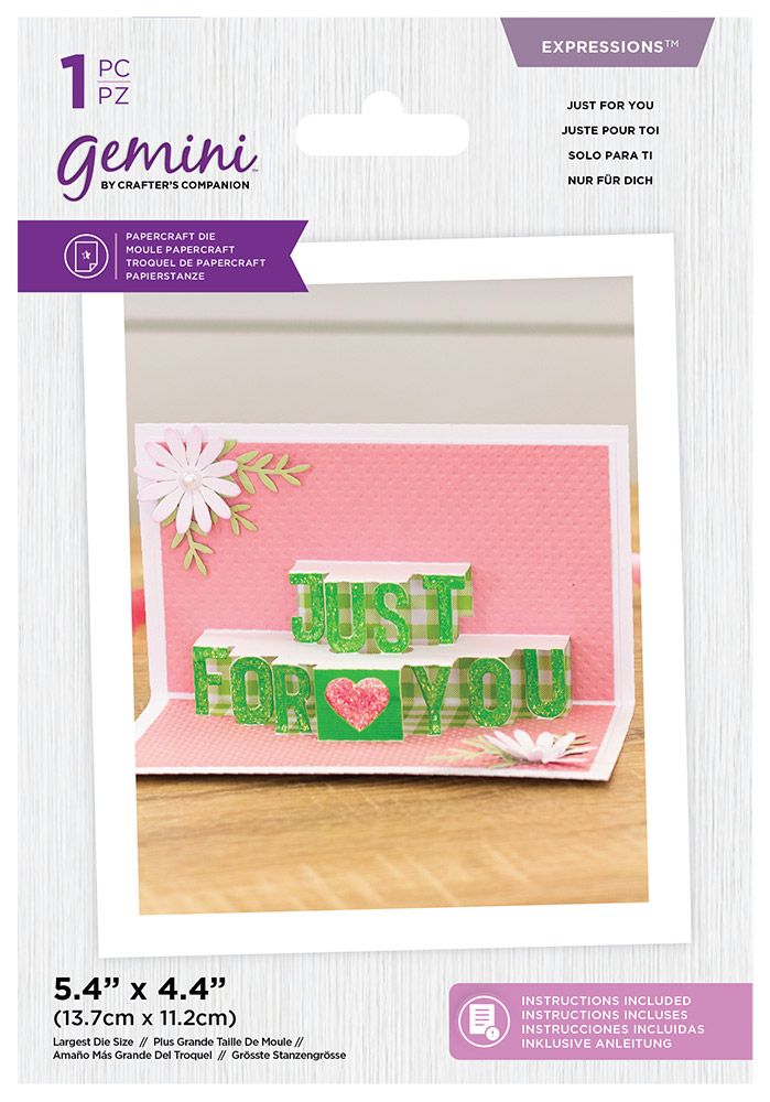 Gemini Die - Expressions - Shaped Pop Out - Just For You