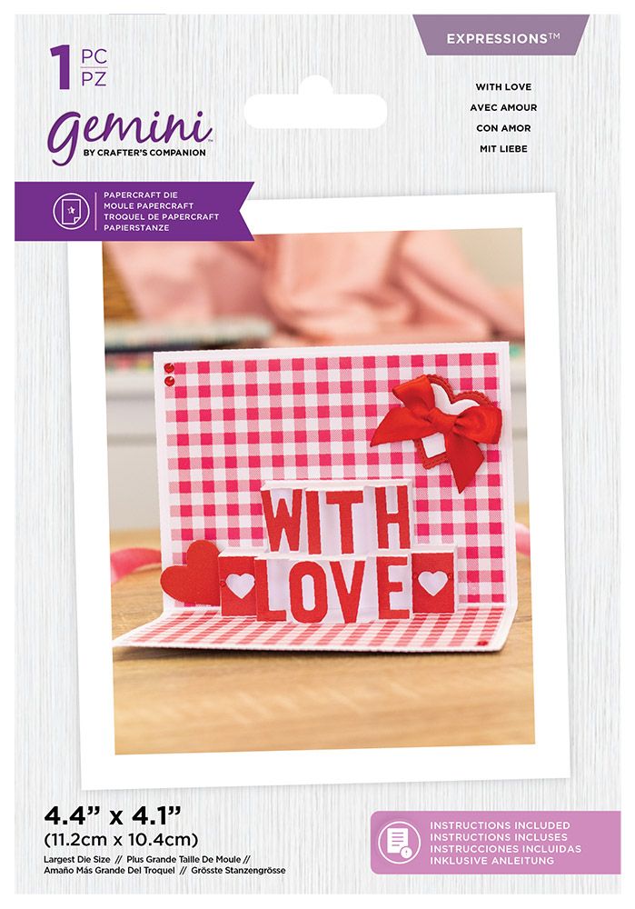 Gemini Die - Expressions - Shaped Pop Out - With Love
