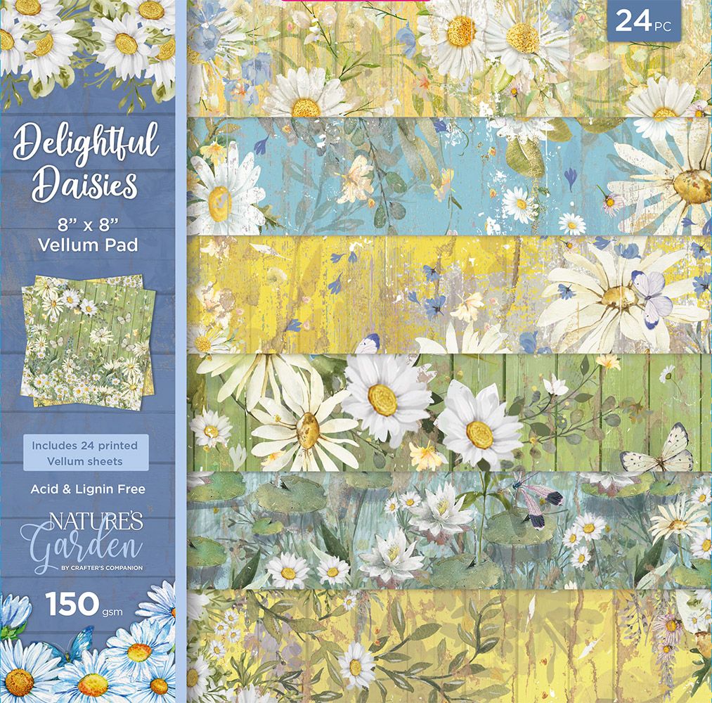 Natures Garden Delightful Daisies - 8x8 Vellum Pad