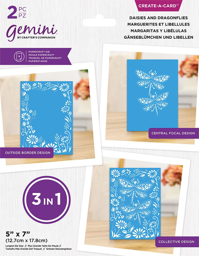 Gemini 3-in-1 Create a Card Die - Daisies & Dragonflies