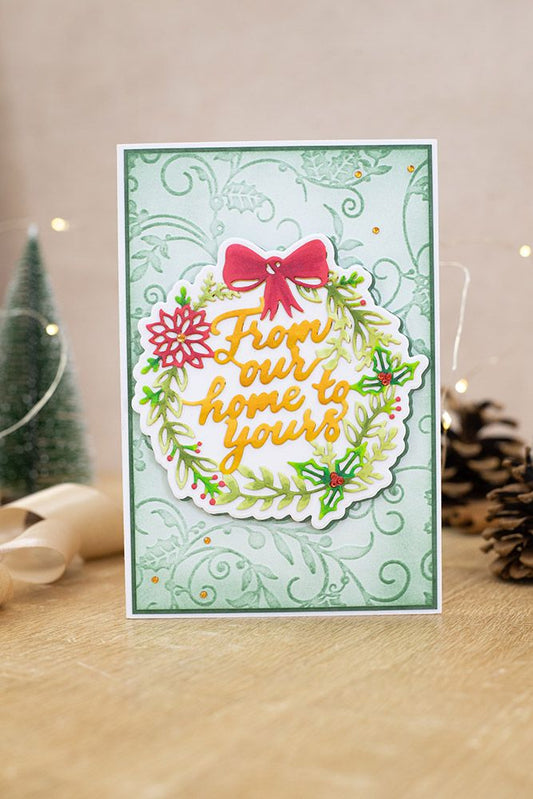 Gemini Expressions Intricate Christmas Sentiments Die - From Our Home To Yours
