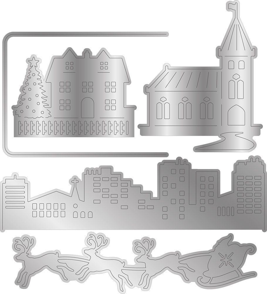 Gemini - Stamp & Die - Scenes of Light collection - Rooftops of Light