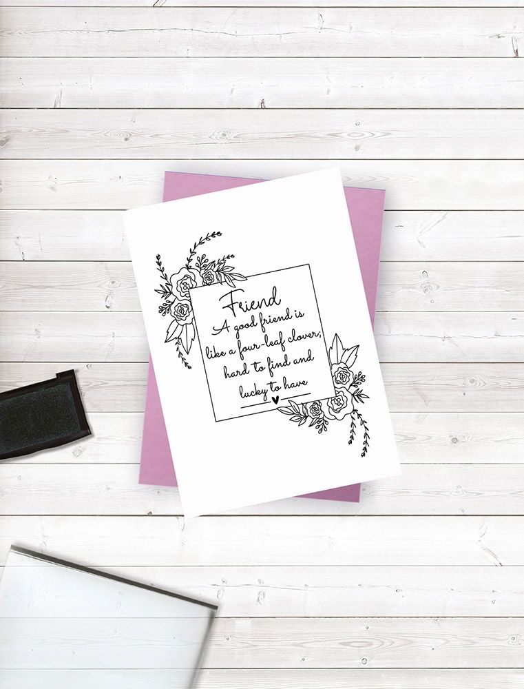 Crafters Companion Friends For Life Clear Acrylic Stamp - Lucky to have you