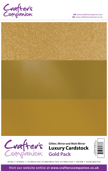 Crafters Companion A4 Luxury Cardstock Pack - Gold