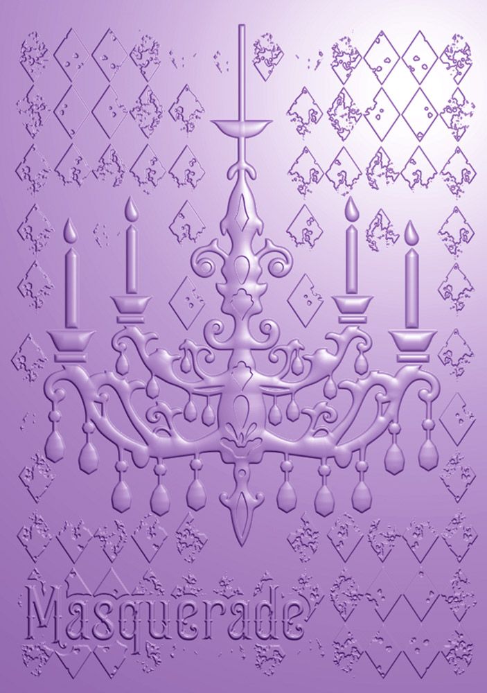 Masquerade Ball - 3D Embossing Folder - Distressed Chandelier