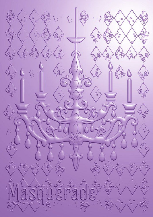 Masquerade Ball - 3D Embossing Folder - Distressed Chandelier