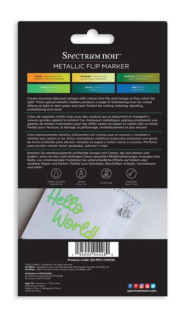 Spectrum Noir - Metallic Flip Marker - Natural World - 6pc Set