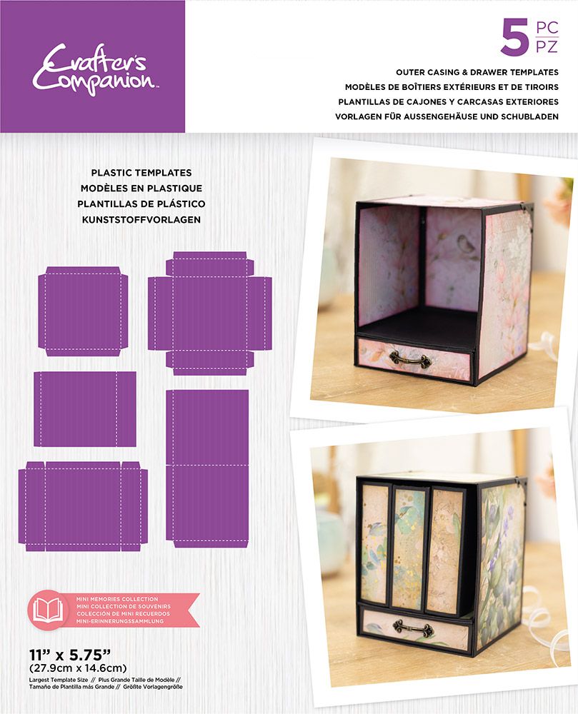 Crafters Companion Mini Memories - Outer Casing and Drawer Template