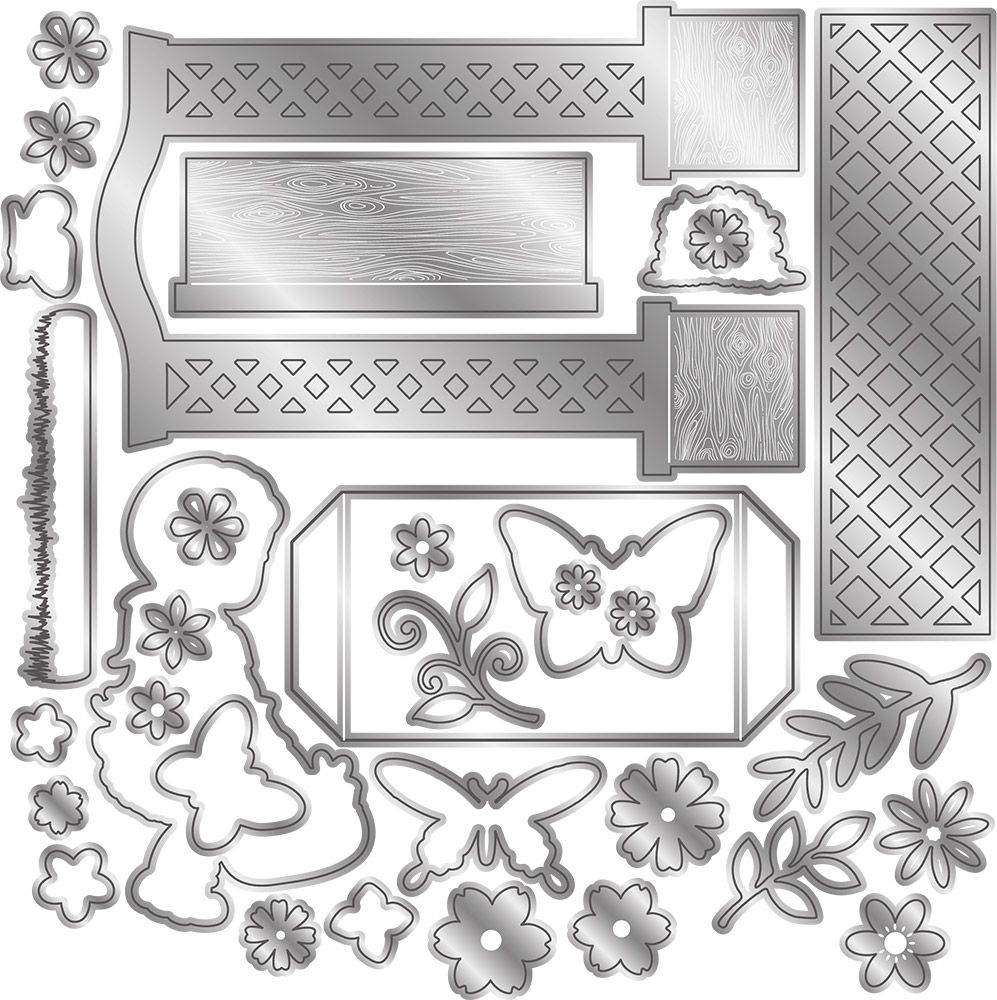 Gemini 3D Scene Builder Stamp and Die - Butterfly Borders