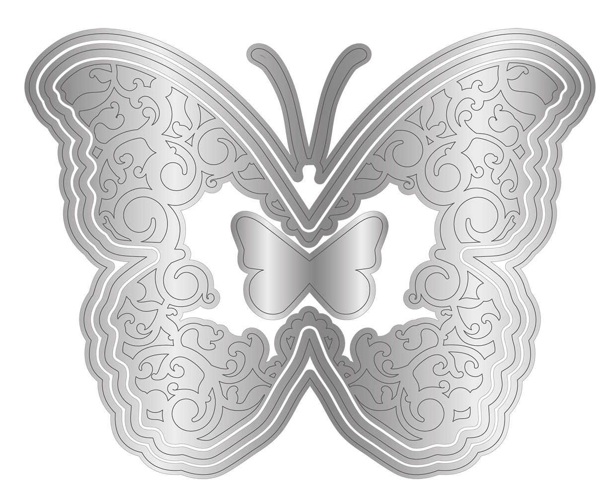 Gemini Shaped Easel Create a Card Die - Exquisite Butterfly