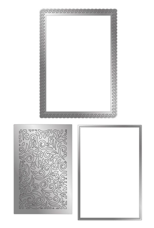 Gemini Deep Border Create-a-Card Die - Stylish Swirls