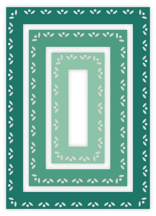 Gemini Elements Nesting Frame Die - Ditsy Floral Rectangle