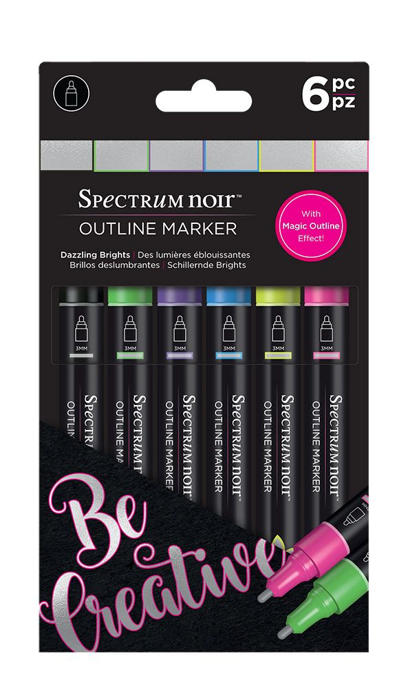 Spectrum Noir - Outline Markers - Dazzling Brights - 6pc Set