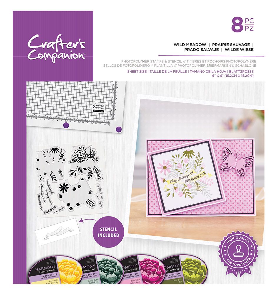 Crafters Companion - Photopolymer Stamp - 6x6 - Wild meadow