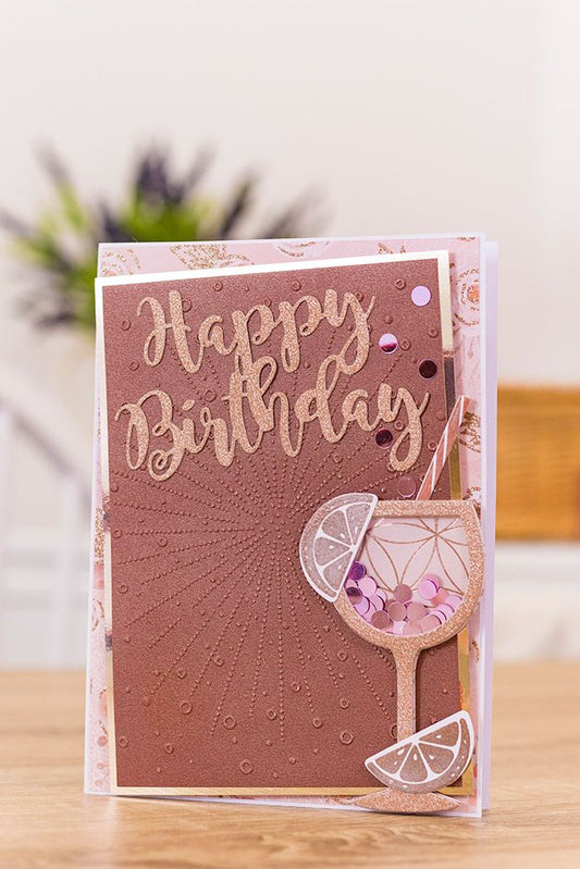 Sara Signature Rose Gold Metal Die - Happy Birthday