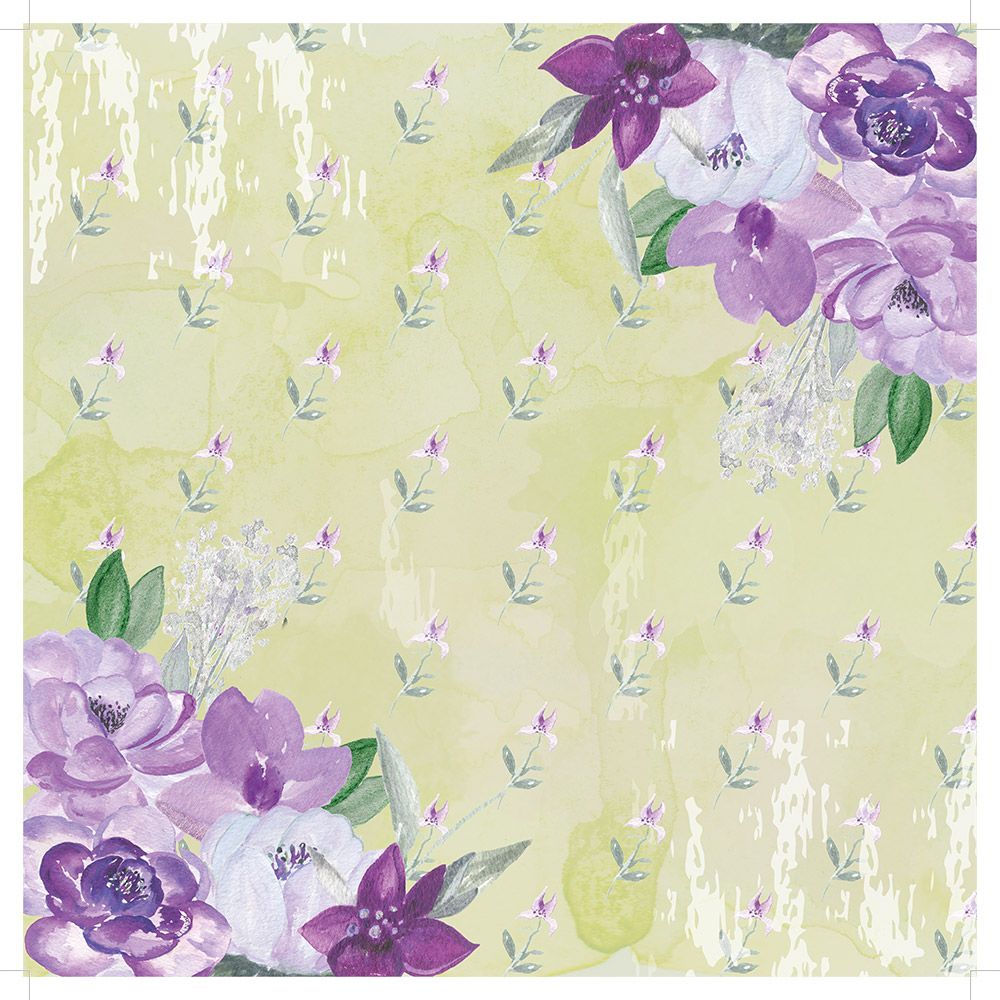 CC - 12"x12" Paper pad - Sage & Purple Florals