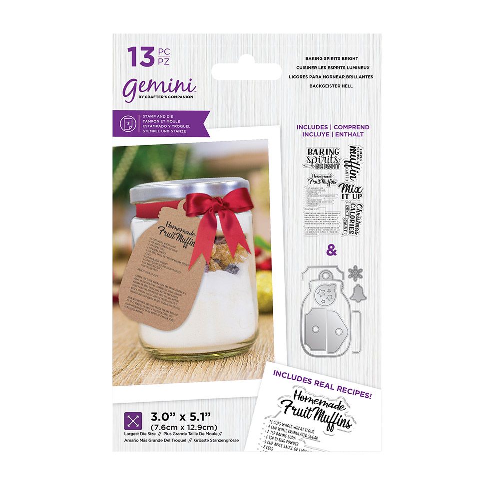 Gemini Santas Kitchen Stamp & Die - Baking Spirits Bright