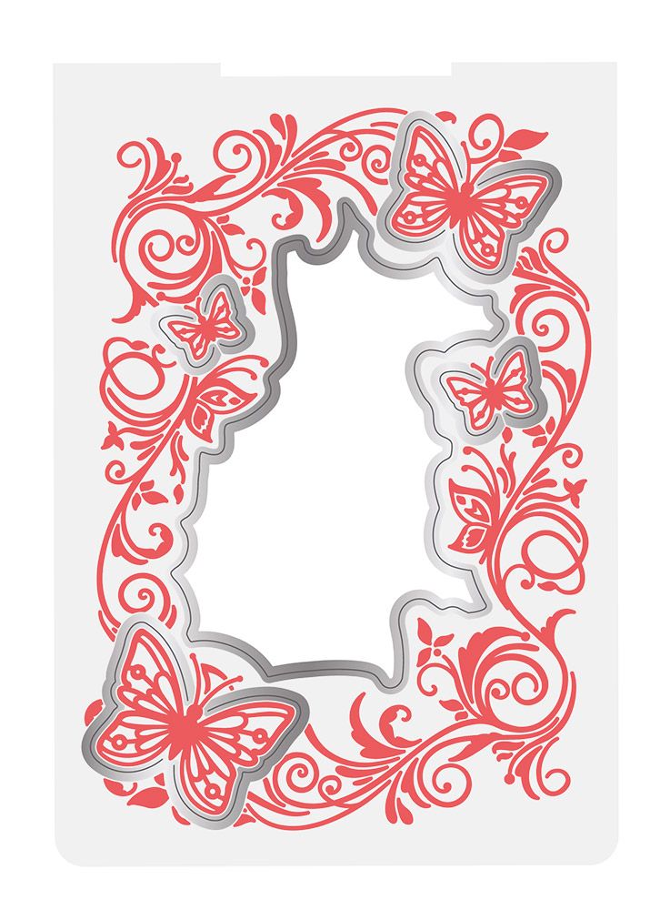 Caring Thoughts - Cut and Emboss Folder - Butterfly Swirls