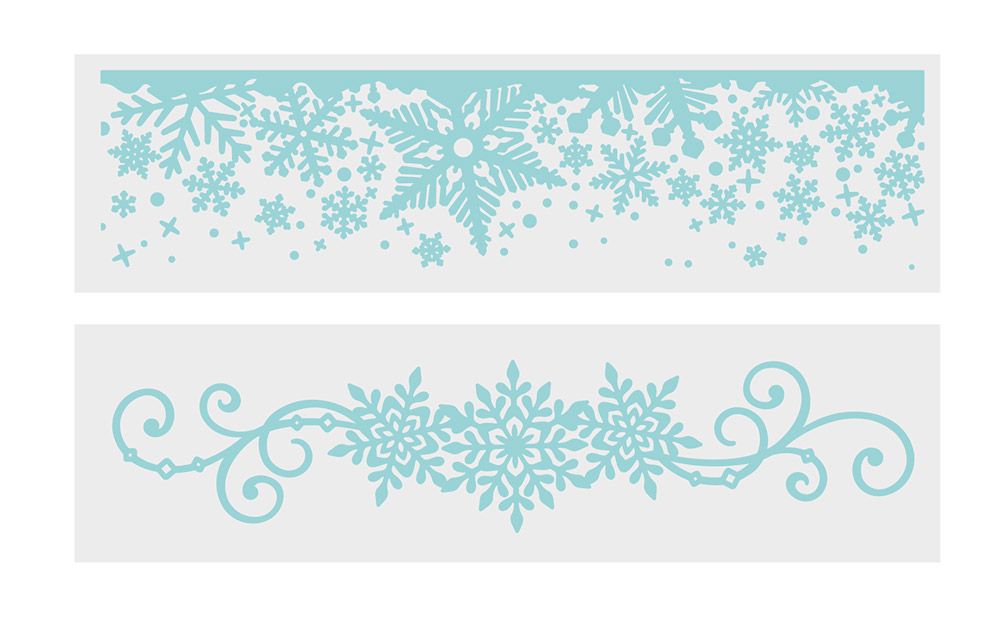 SS - Watercolour Christmas - Embossing Folder Set - Snowflake Edges