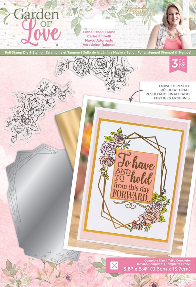 Sara Signature - Garden of Love Foil Stamp Die and Stamp Set - Embellished Frame