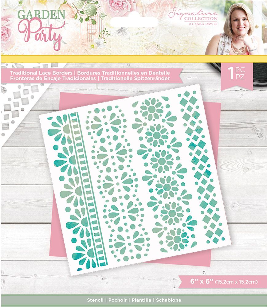 Sara Signature Garden Party Stencil - Traditional Lace Borders