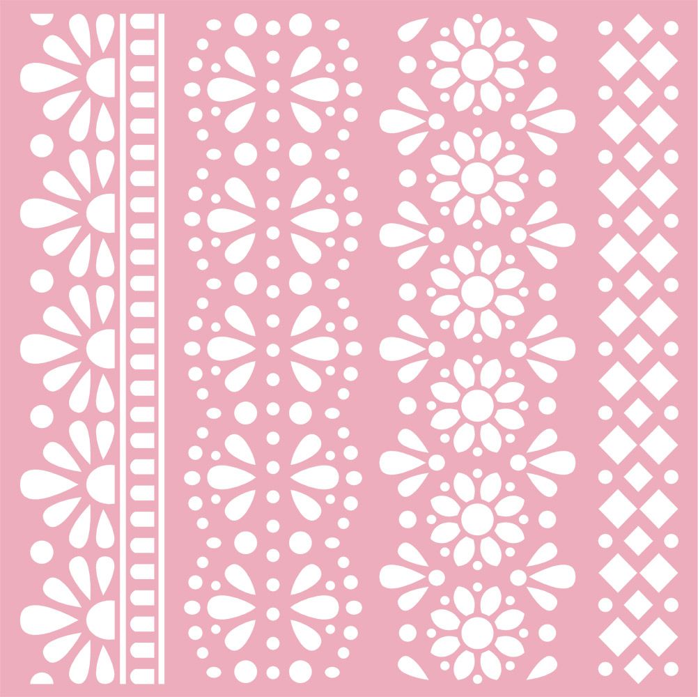 Sara Signature Garden Party Stencil - Traditional Lace Borders