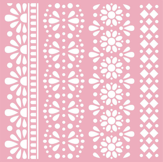 Sara Signature Garden Party Stencil - Traditional Lace Borders