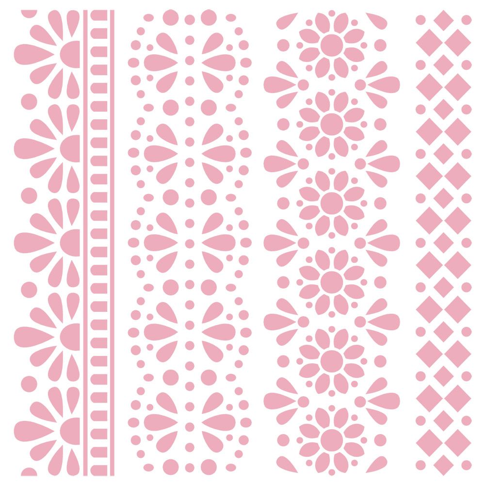Sara Signature Garden Party Stencil - Traditional Lace Borders