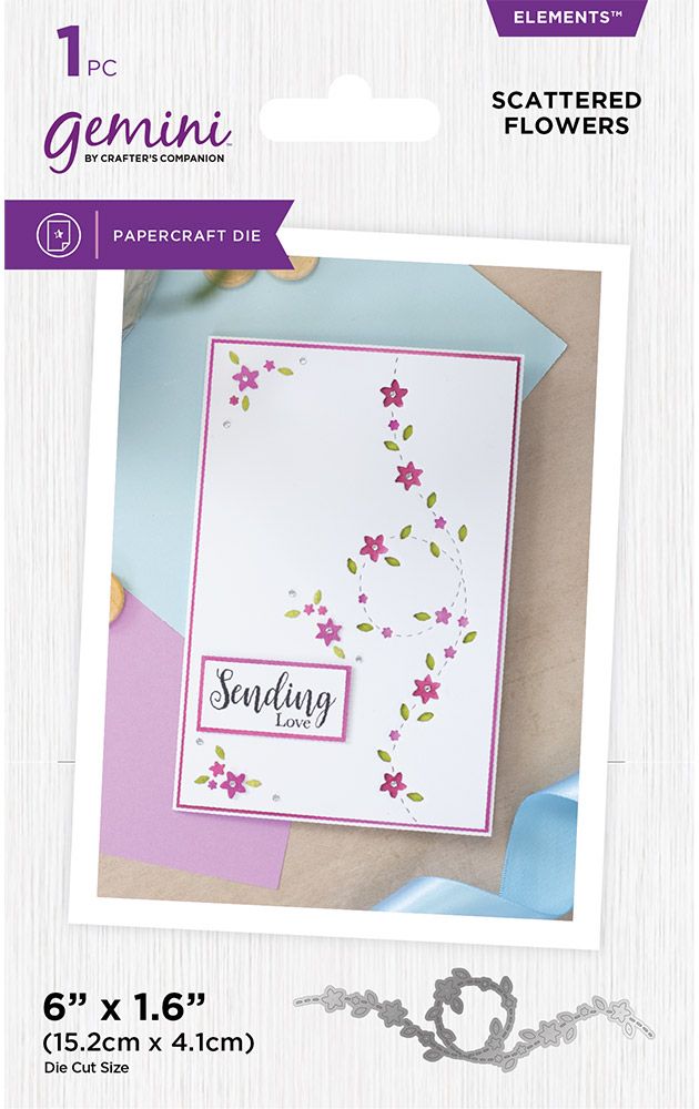 Gemini Confetti Border Elements Die - Scattered Flowers