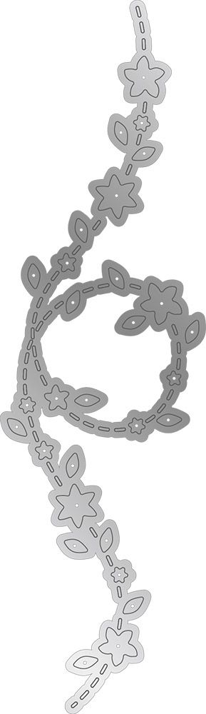 Gemini Confetti Border Elements Die - Scattered Flowers