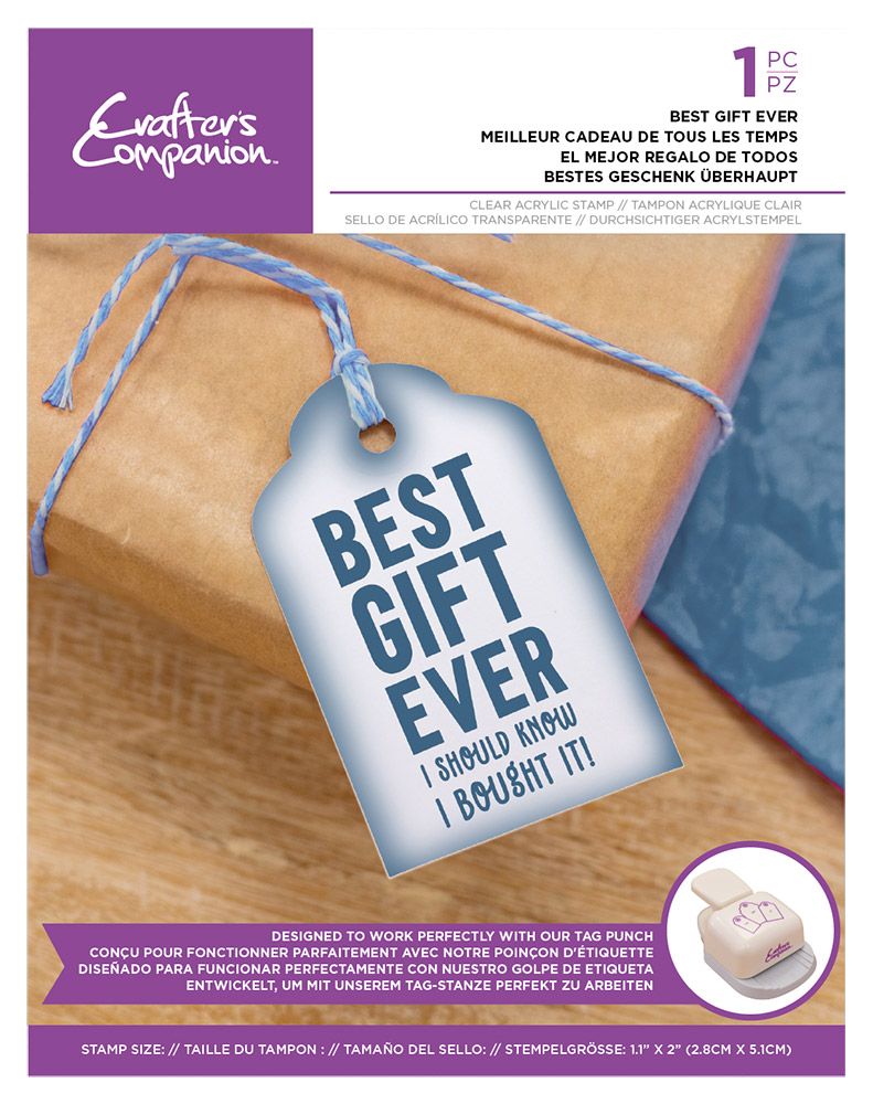 Crafters Companion Sentiment Tag Clear Acrylic Stamp - Best Gift Ever