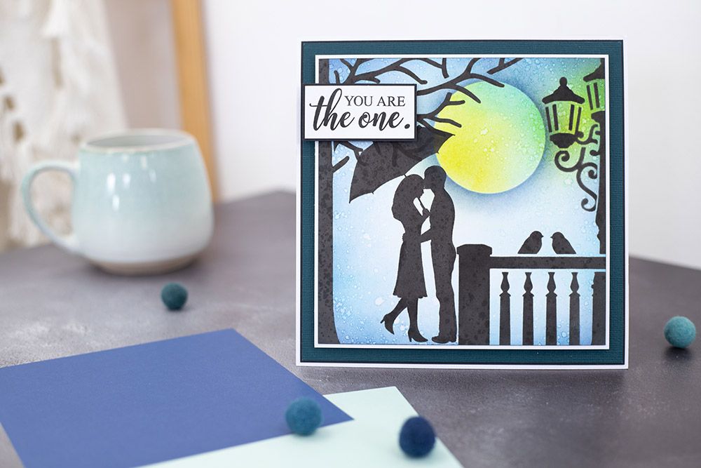 Crafters Companion Silhouette Stencils and Photopolymer stamp - You are the One