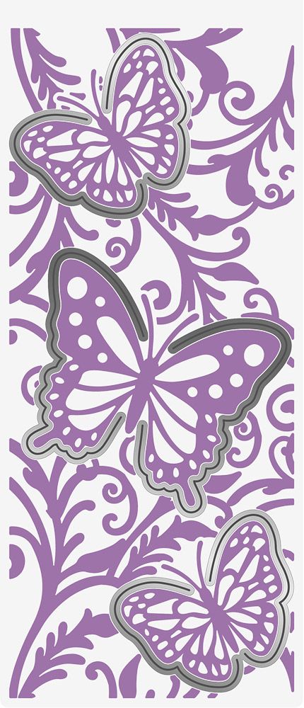 Gemini 3.75" x 8.5" Cut and Emboss Folder - Butterfly Delight