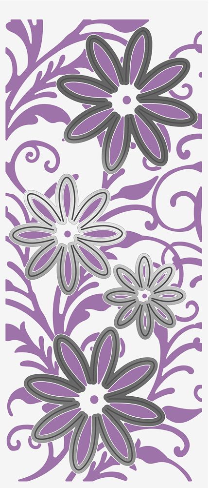 Gemini 3.75" x 8.5" Cut and Emboss Folder - Flourishing Flowers