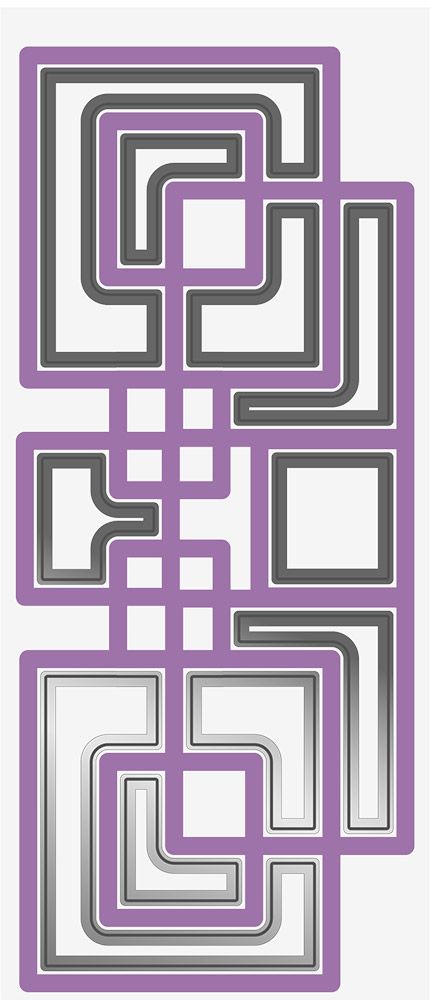 Gemini 3.75" x 8.5" Cut and Emboss Folder - Interlocking Squares