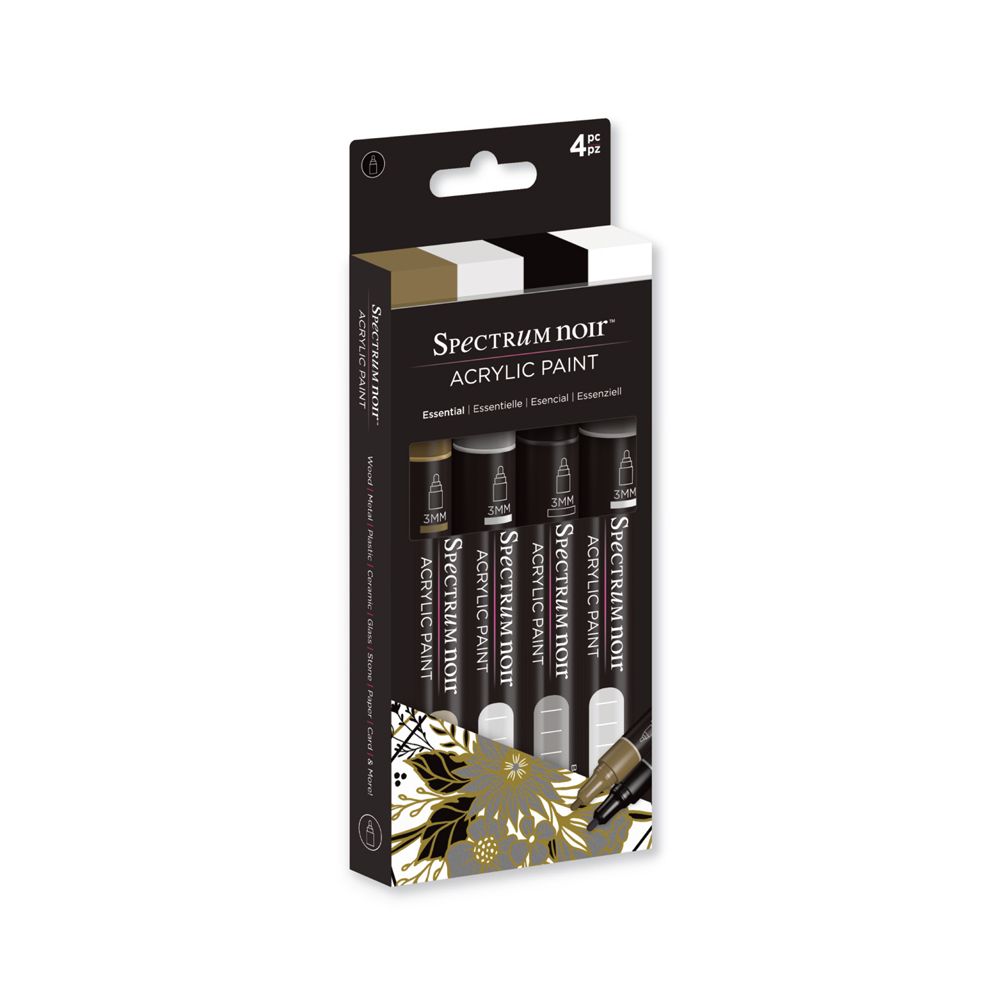 Spectrum Noir Acrylic Paint Marker (4PC)-Essential