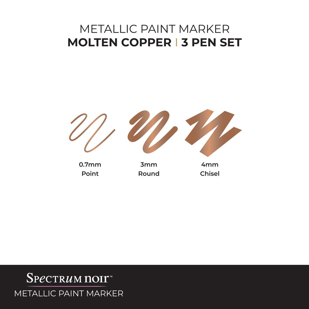 Spectrum Noir-Metallic Paint Marker (3PC) - Molten Copper