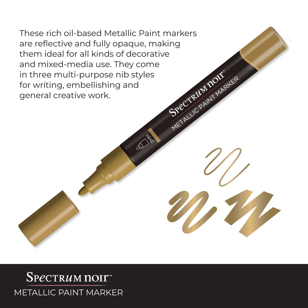 Spectrum Noir-Metallic Paint Marker (3PC) - Liquid Gold