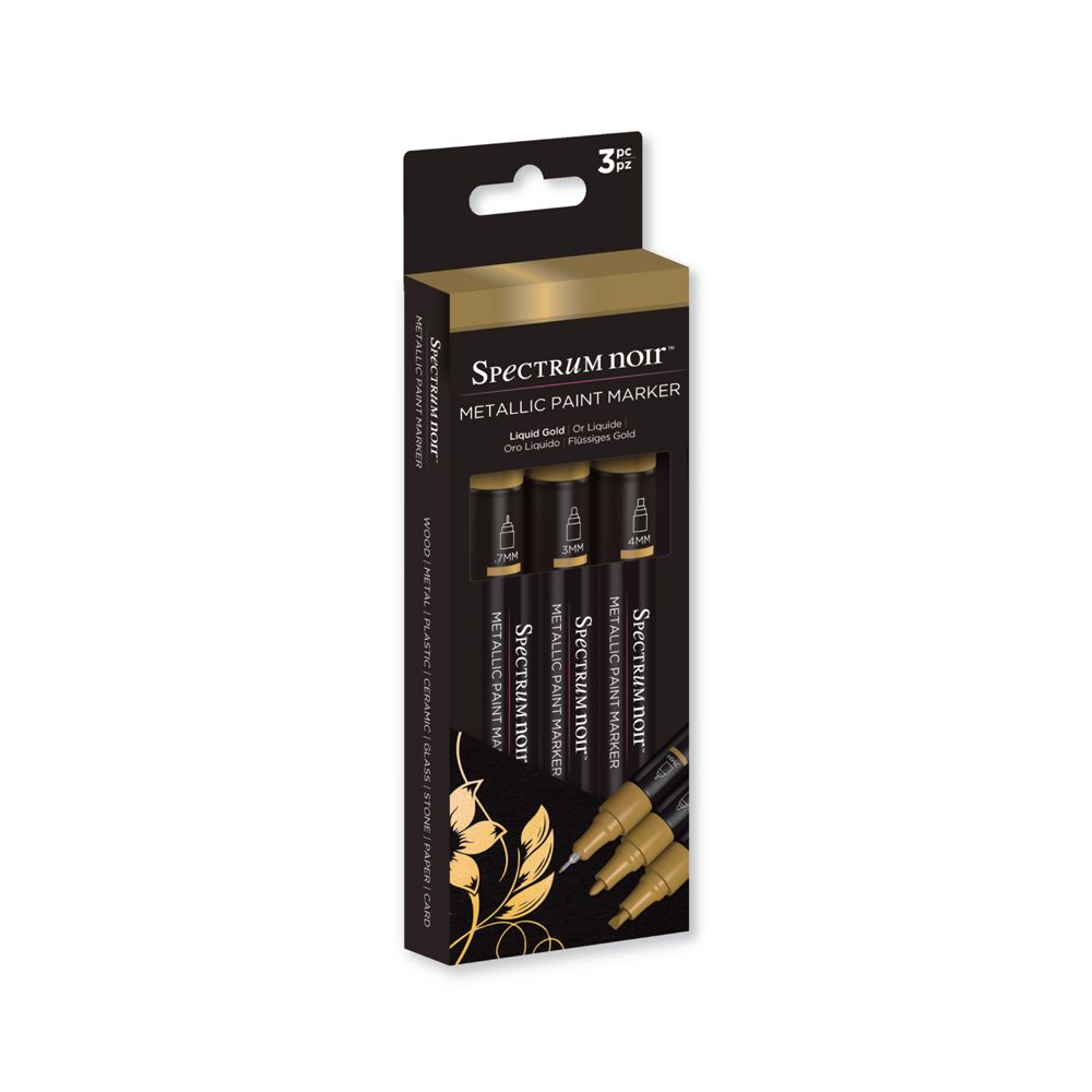 Spectrum Noir-Metallic Paint Marker (3PC) - Liquid Gold