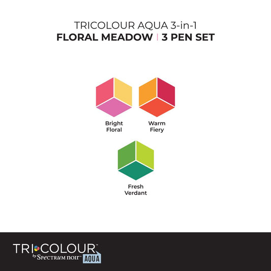 Spectrum Noir TriColour Aqua - Floral Meadow 3pc