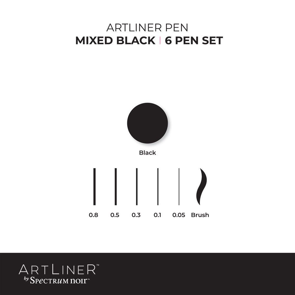 Spectrum Noir Artliner - Black - Fine & Brush (6pc)