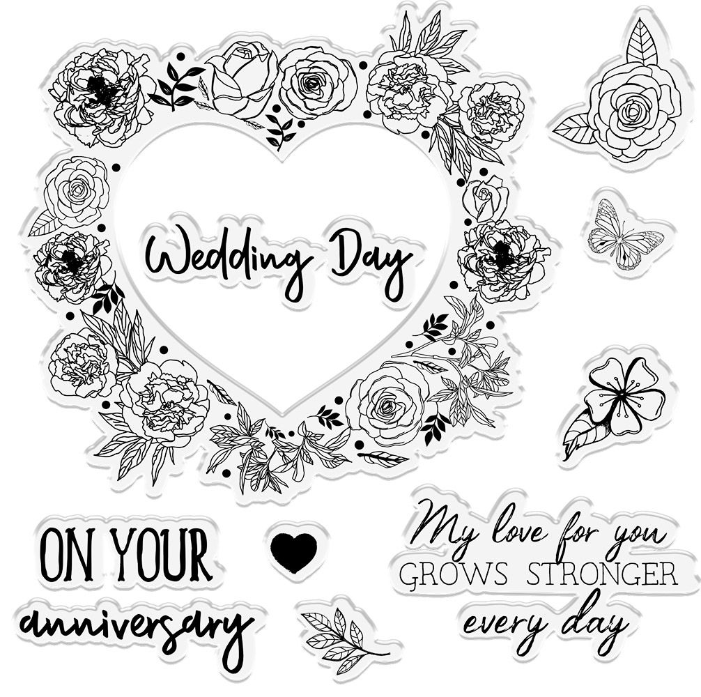 Crafters Companion Photopolymer Stamp - Floral Heart