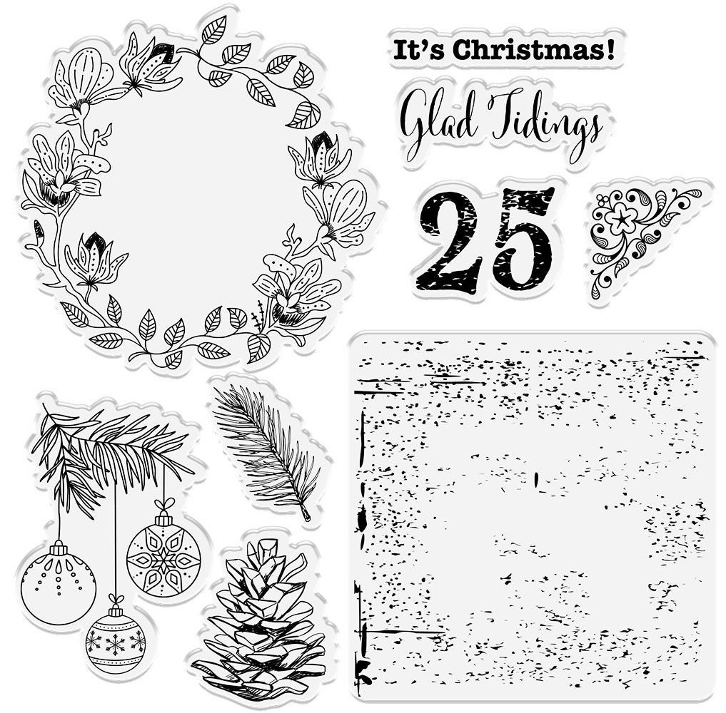 Crafters Companion - Clear Acrylic Stamp - Glad Tidings