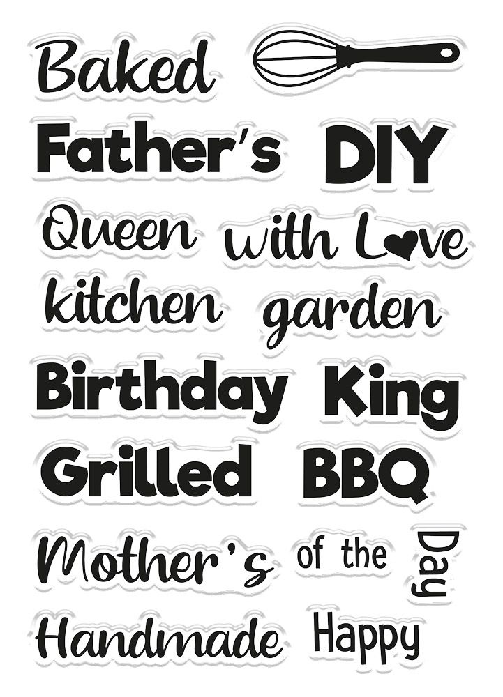 Crafter's Companion Clear Acrylic Stamps - Fancy Apron Accessories