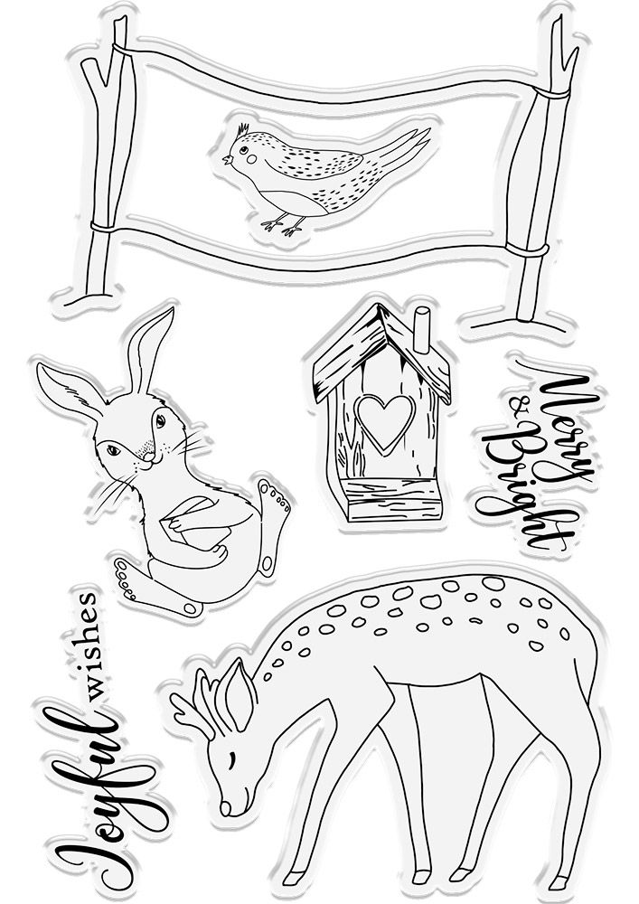 Sara Signature Watercolour Christmas Acrylic Stamp Set - Joyful Wishes