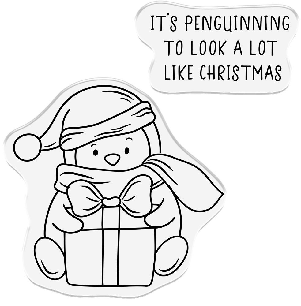Crafters Companion Punny Christmas Photopolymer Stamp - It’s Penguinning