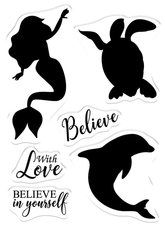 Crafters Companion Silhouette Stencils and Photopolymer stamp - Believe in Yourself