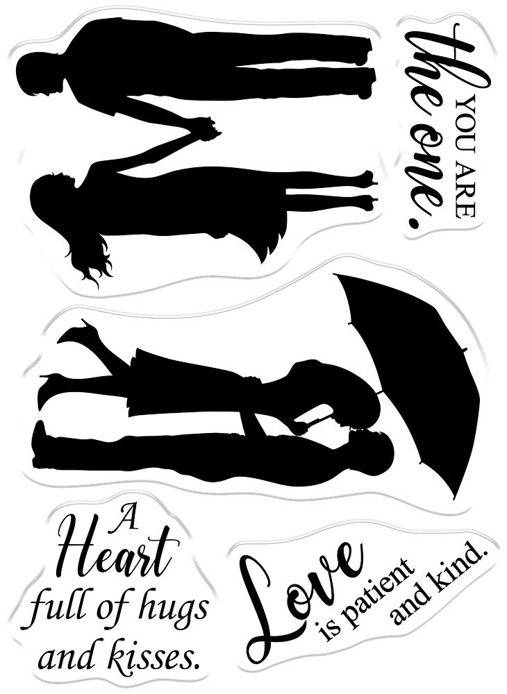 Crafters Companion Silhouette Stencils and Photopolymer stamp - You are the One