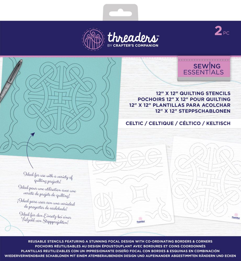 Threaders 12" x 12" Quilting Stencils - Celtic