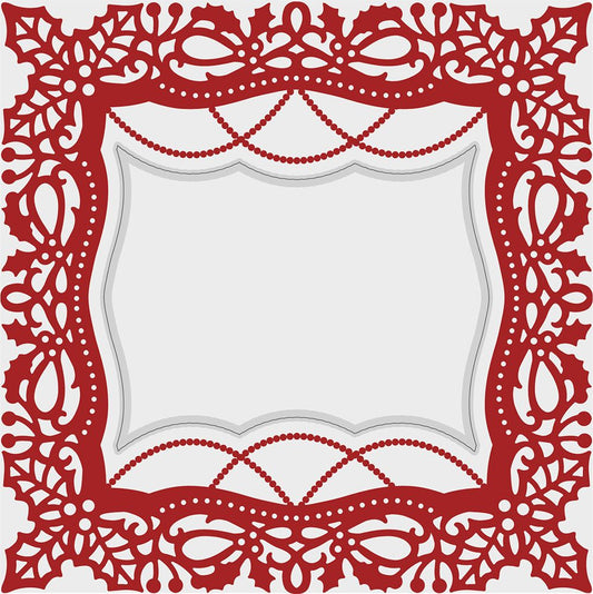 Natures Garden Vintage Christmas Cut & Emboss Folder - Festive Frame